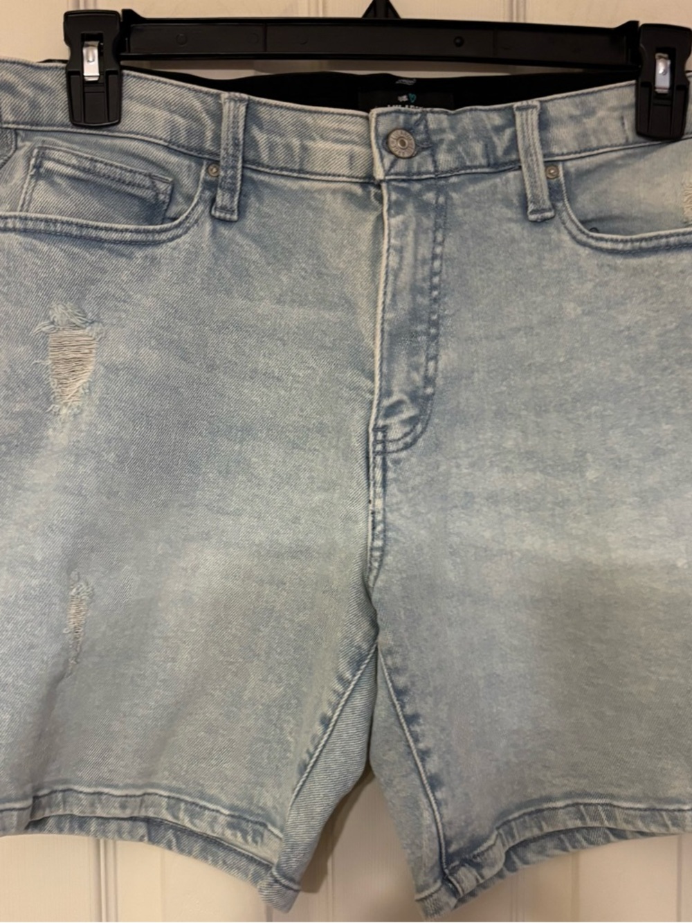 LuLaRoe Women’s Light Wash Denim Shorts with Subtle Distress